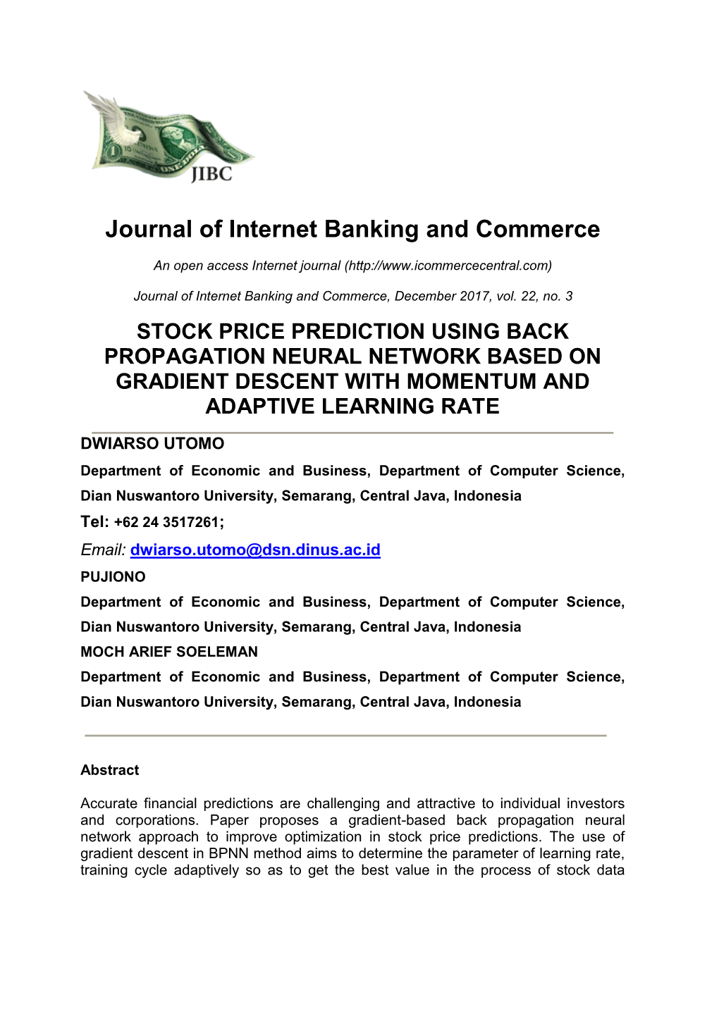 Stock Price Prediction Using Back Propagation Neural Network Based on Gradient Descent with Momentum and Adaptive Learning Rate