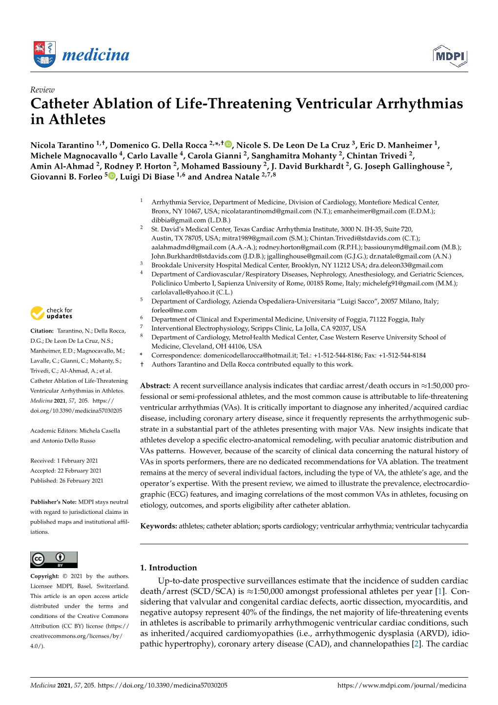 Catheter Ablation of Life-Threatening Ventricular Arrhythmias in Athletes