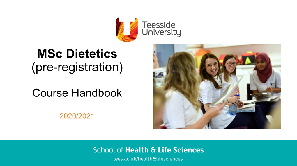 Msc Dietetics (Pre-Registration)