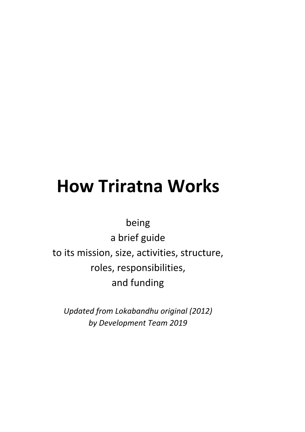 How Triratna Works
