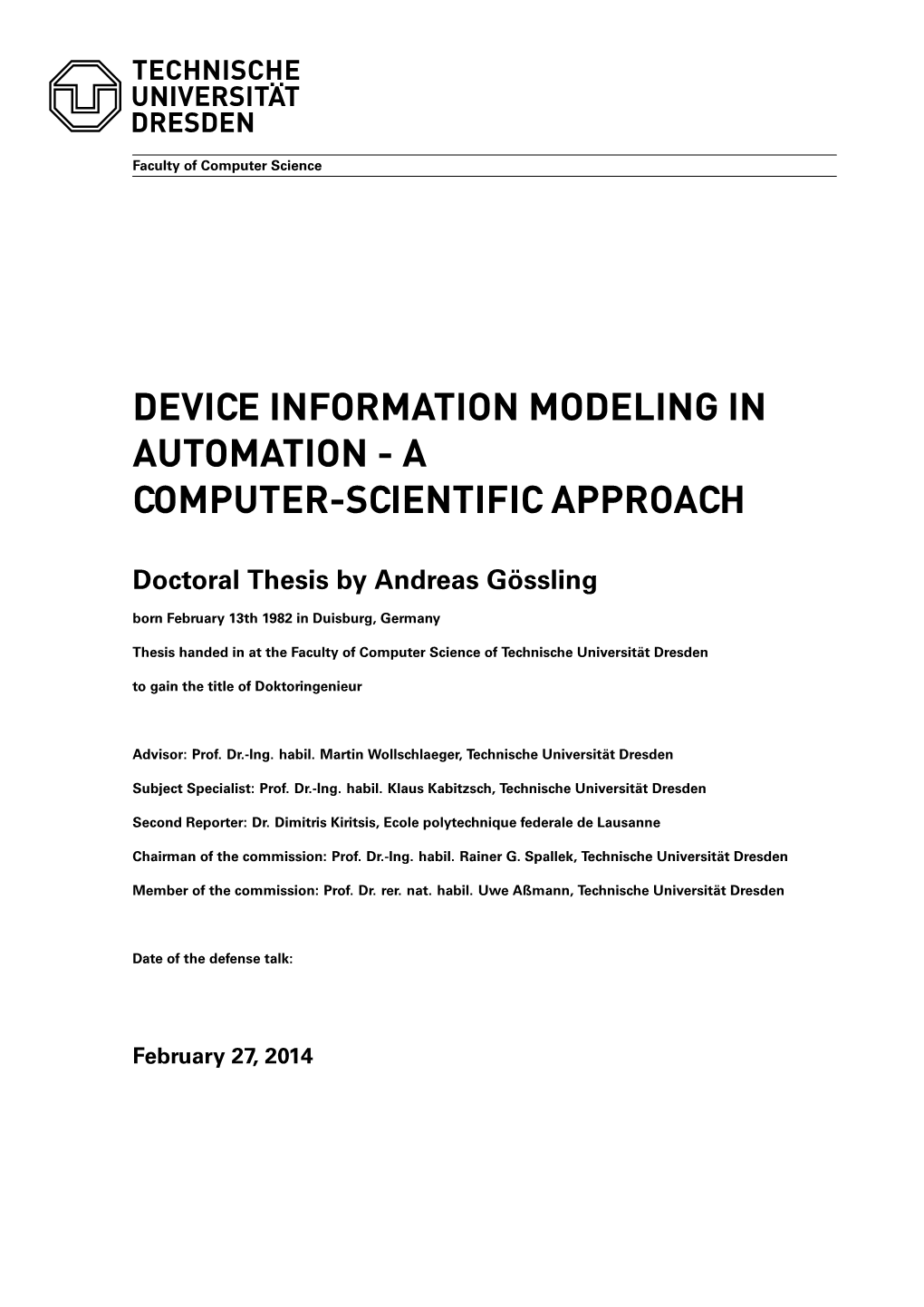 Device Information Modeling in Automation - a Computer-Scientific Approach