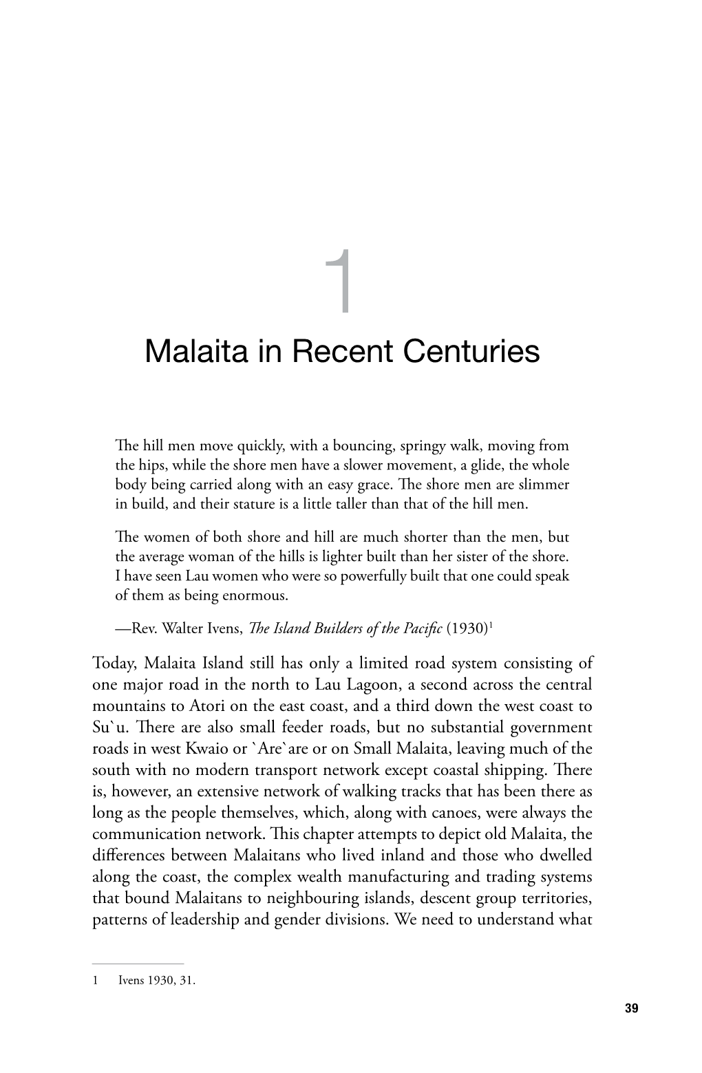 Malaita in Recent Centuries