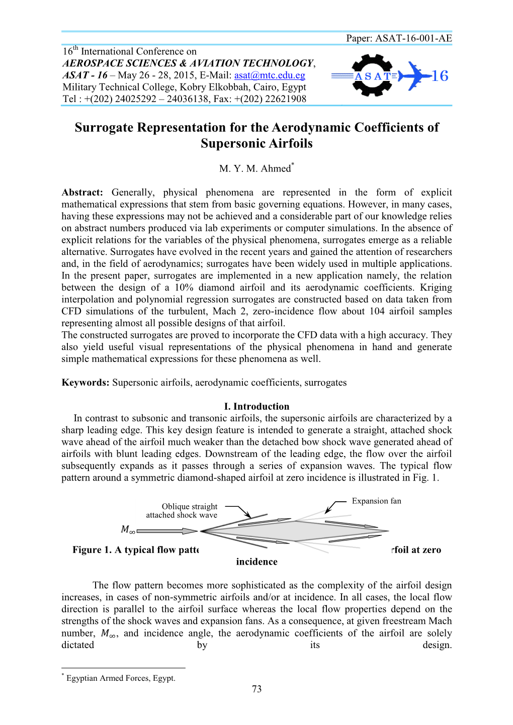 Surrogate Representation for the Aerodynamic Coefficients of Supersonic Airfoils