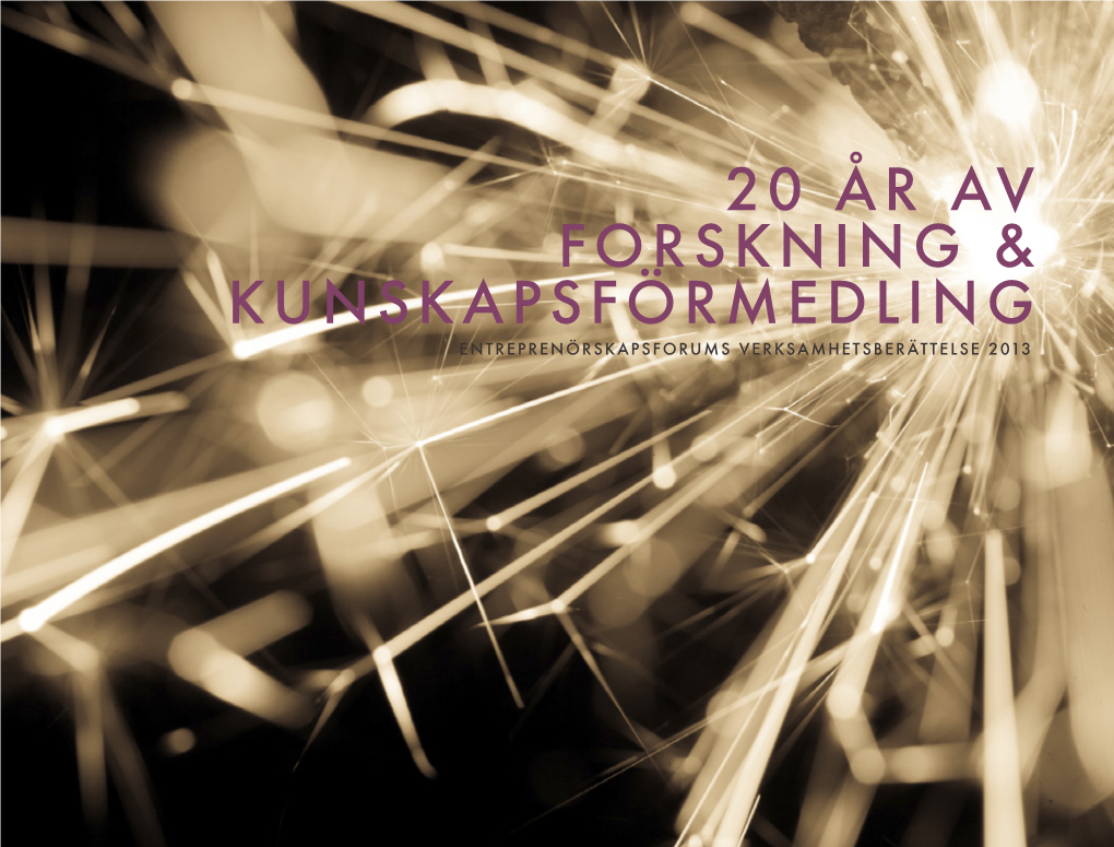 20 År Av Forskning & Kunskapsförmedling