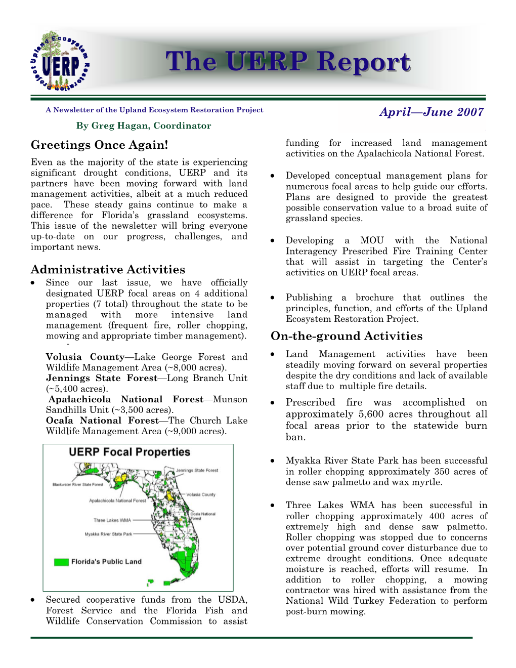 The UERP Report: April-June 2007