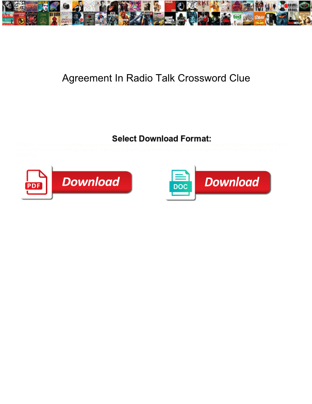 Agreement in Radio Talk Crossword Clue