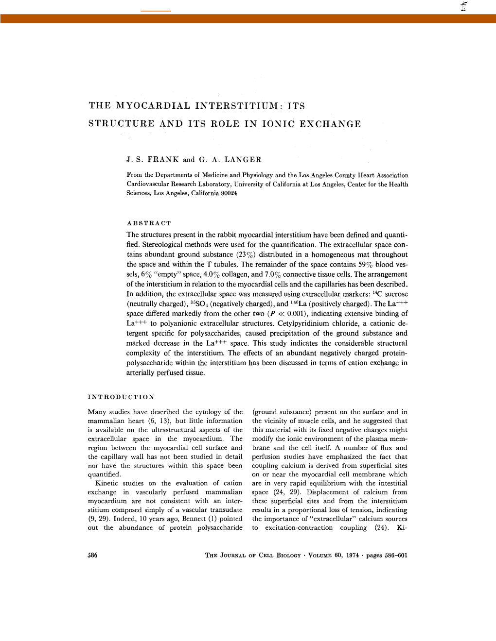 The Myocardial Interstitium : Its Structure and Its Role in Ionic Exchange