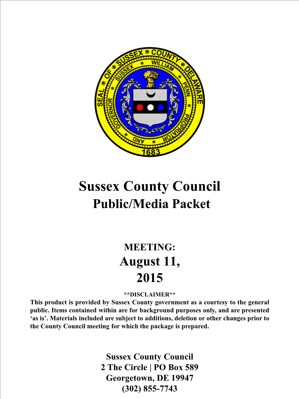 County Council Public/Media Packet