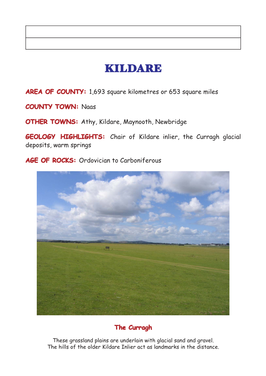 Kildare: COUNTY GEOLOGY of IRELAND 1