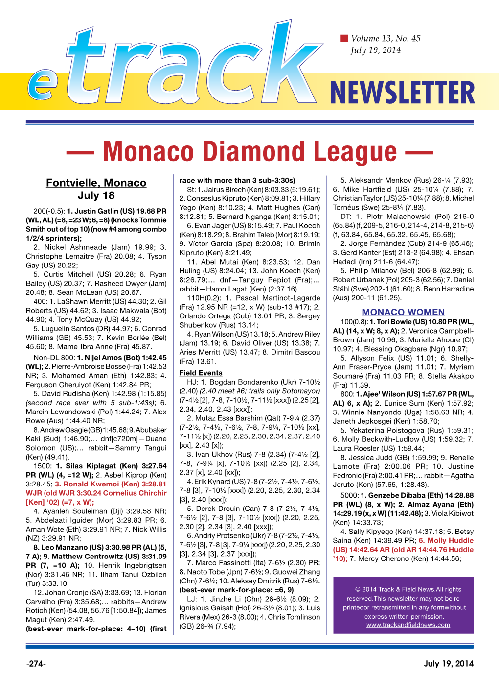 — Monaco Diamond League —