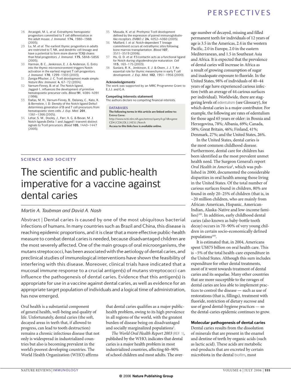 The Scientific and Public-Health Imperative for a Vaccine Against
