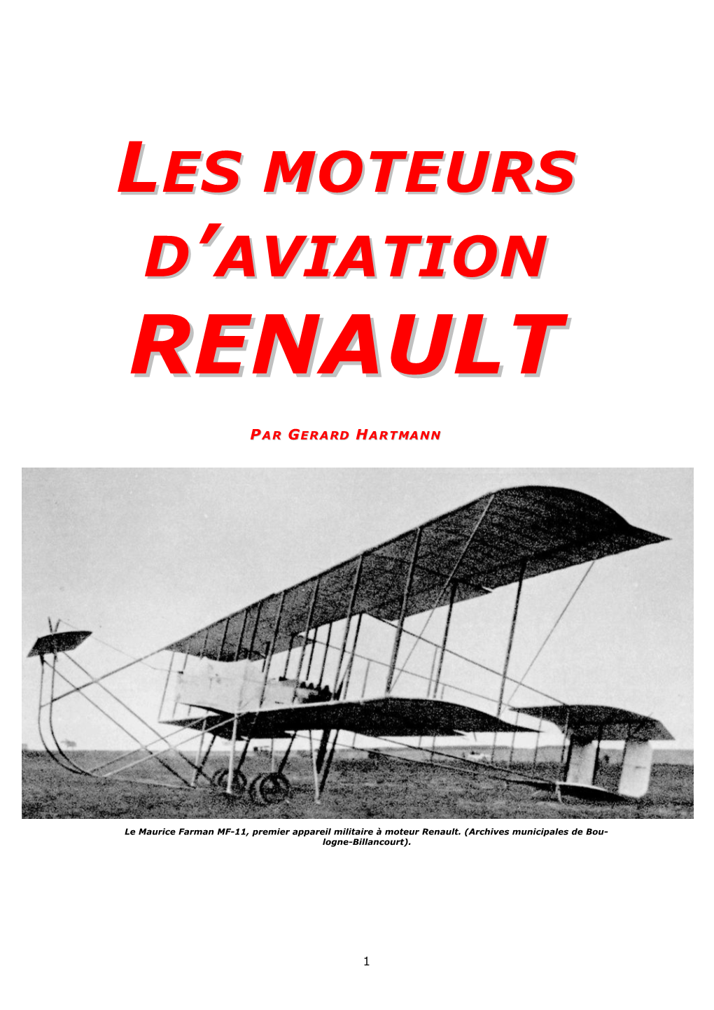 Les Moteurs D'aviation Renault