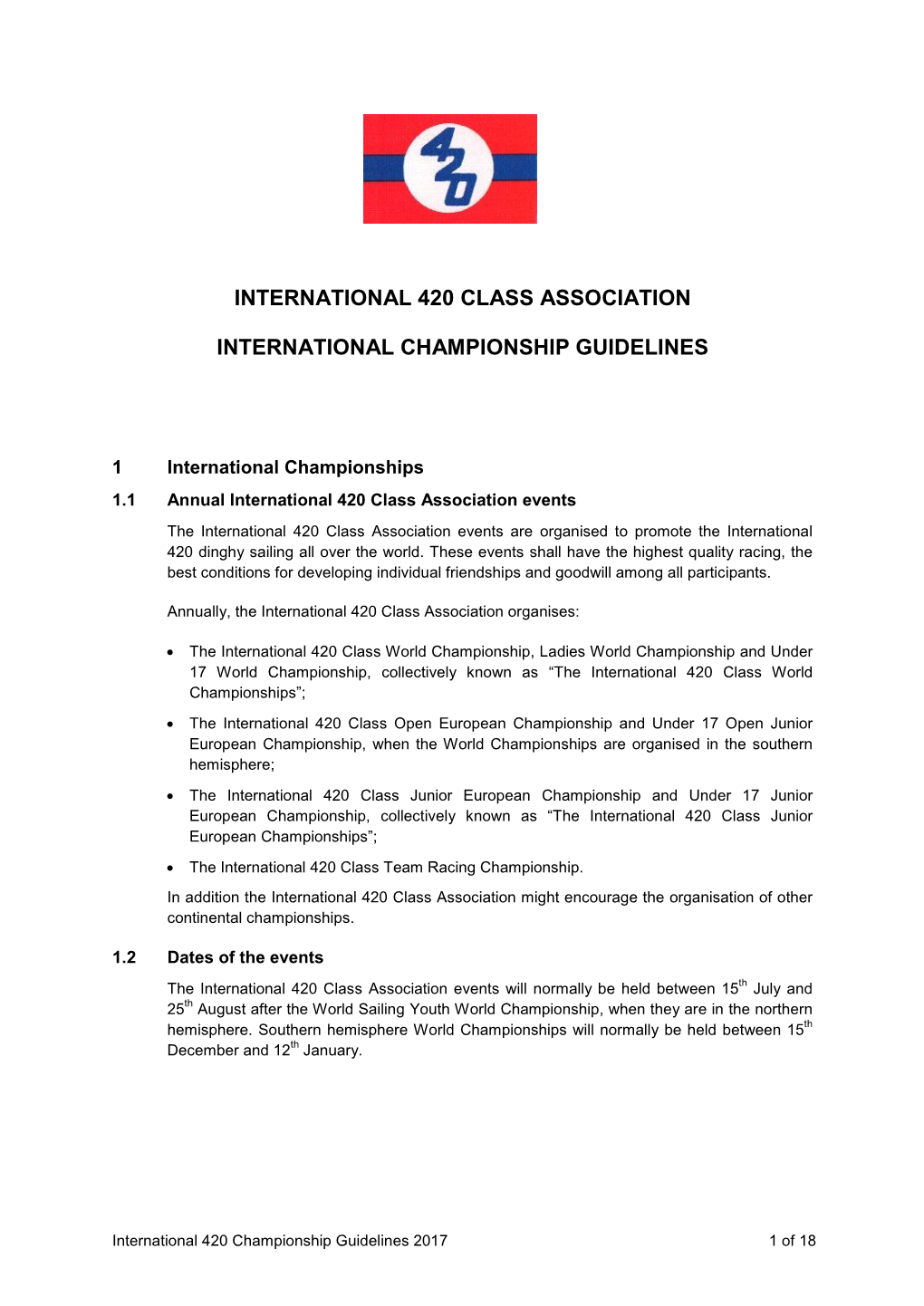 Championship Guidelines