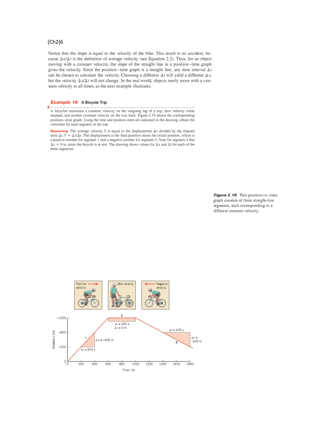 Section 2.1 Displacement, Section 2.2 Speed and Velocity