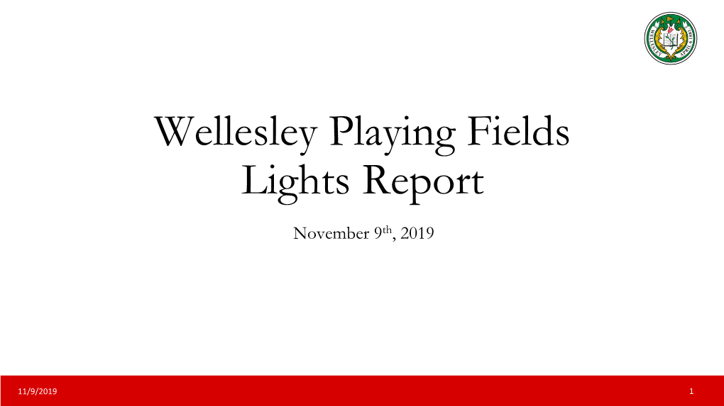 Wellesley Playing Fields Lights Draft Report