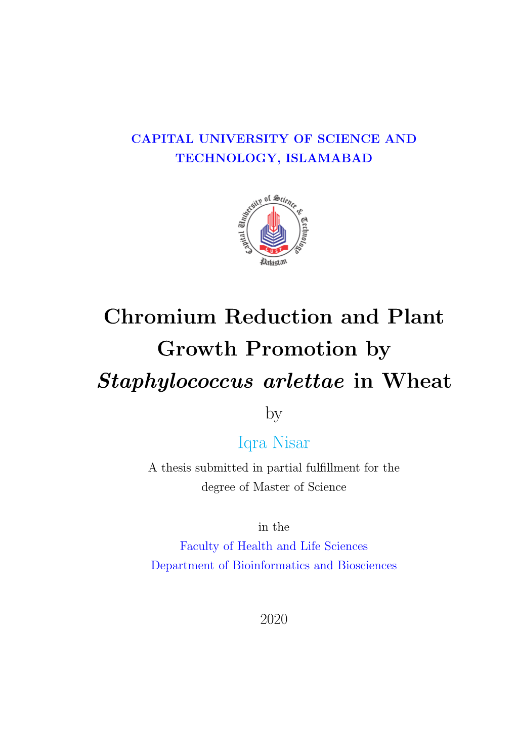 Chromium Reduction and Plant Growth Promotion By