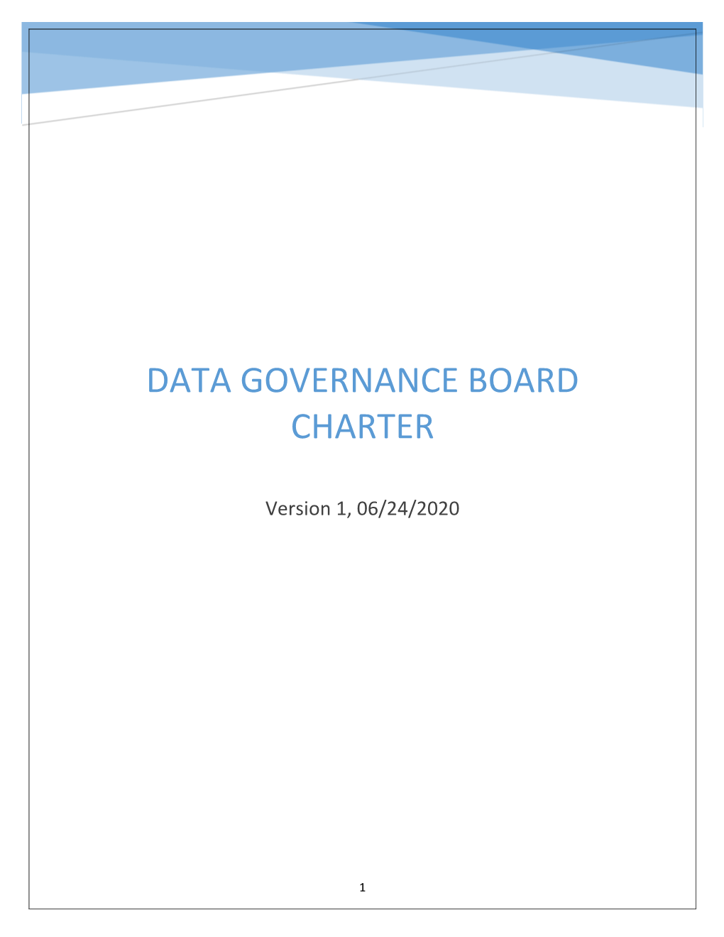 Data Governance Board Charter