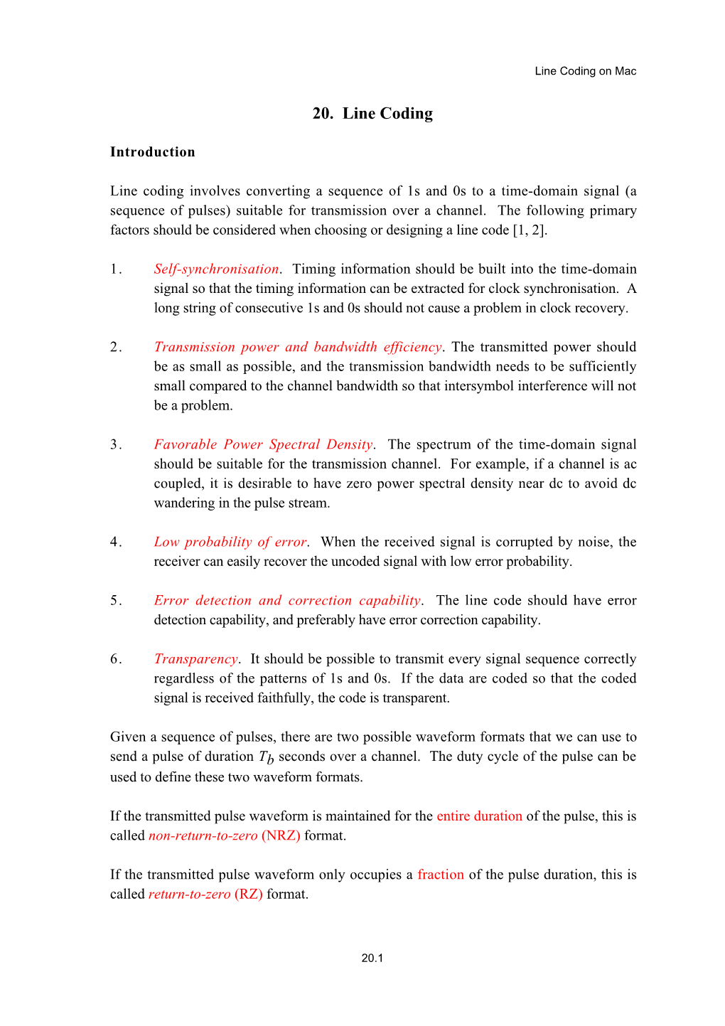 20. Line Coding