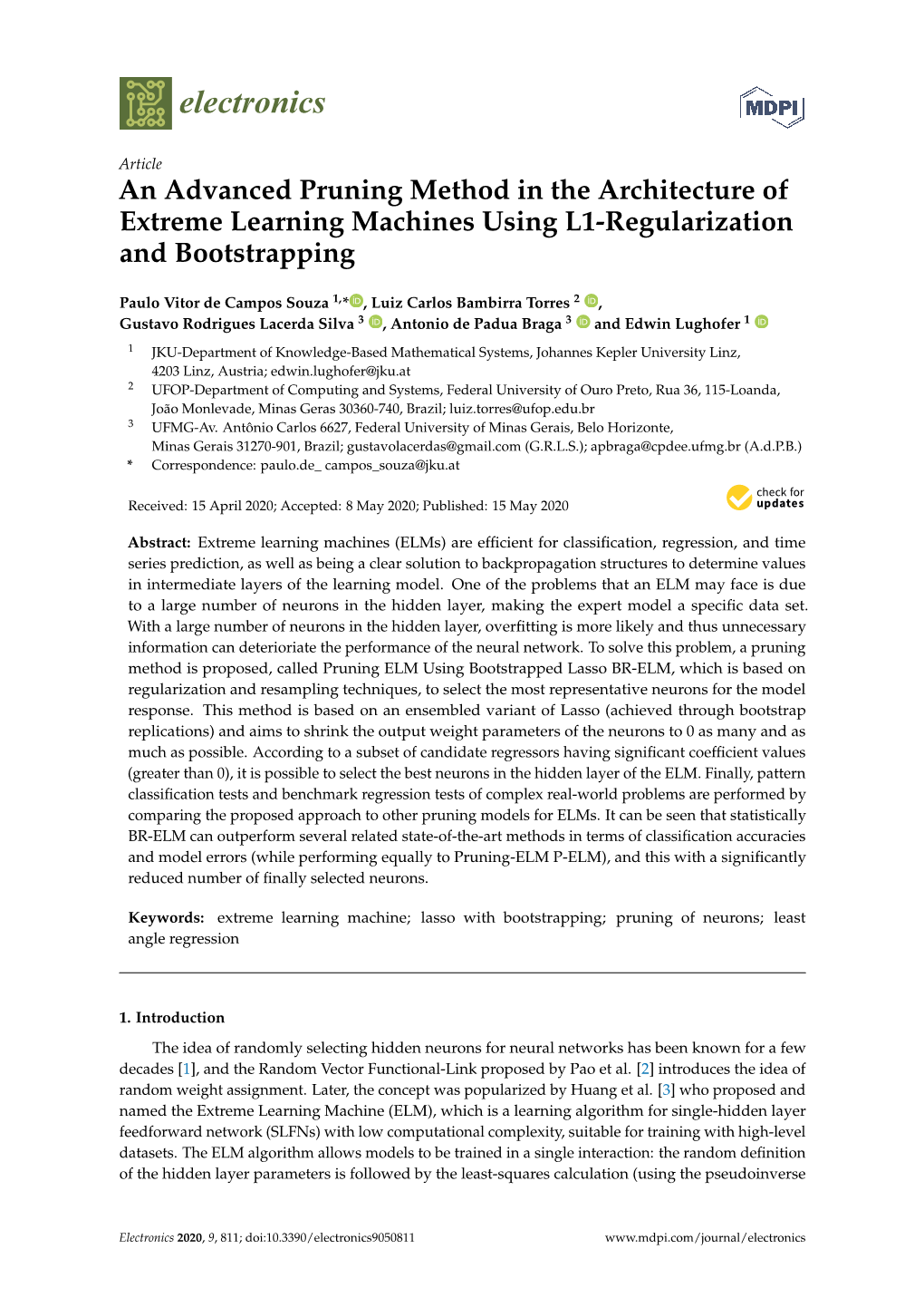 An Advanced Pruning Method in the Architecture of Extreme Learning Machines Using L1-Regularization and Bootstrapping