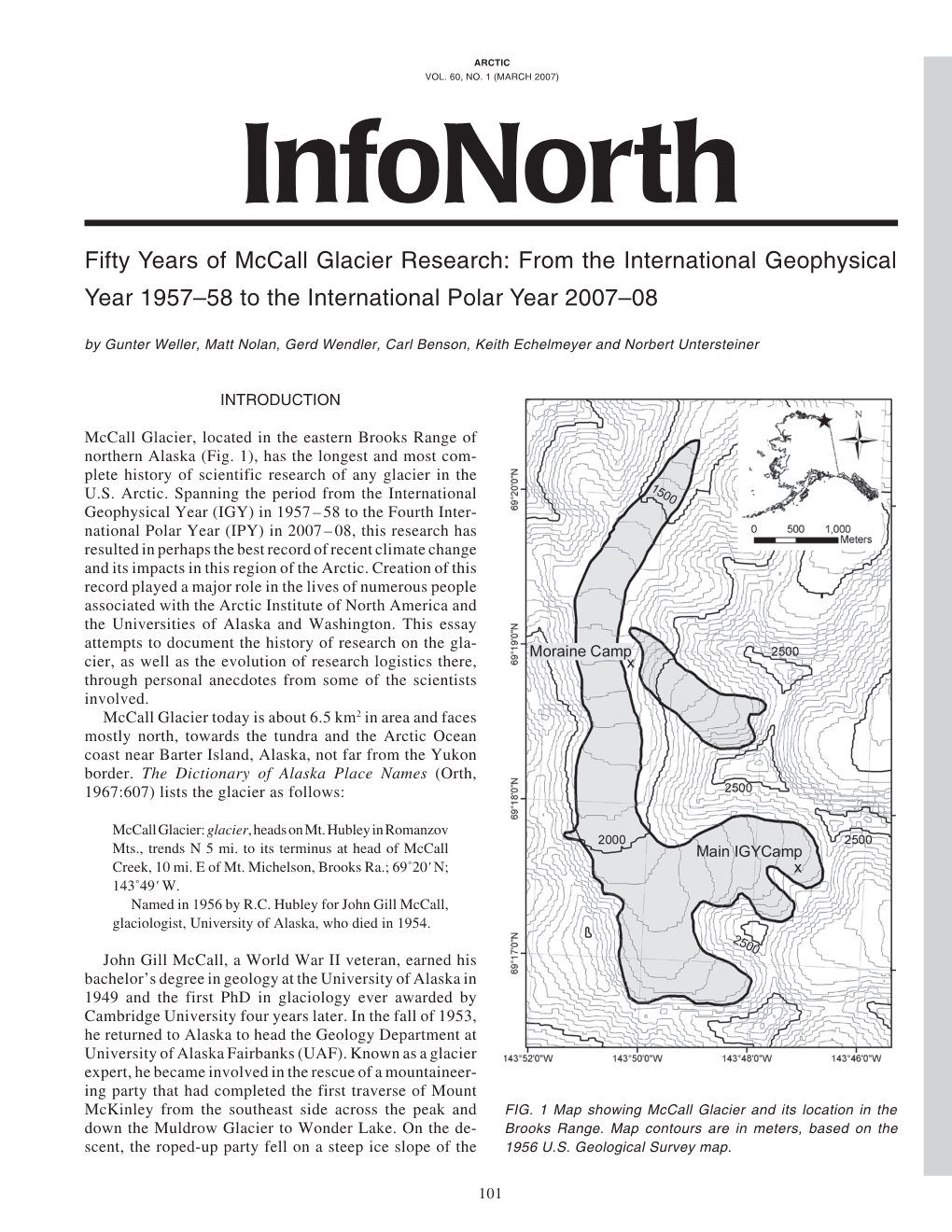 Fifty Years of Mccall Glacier Research: from the International Geophysical Year 1957–58 to the International Polar Year 2007–08