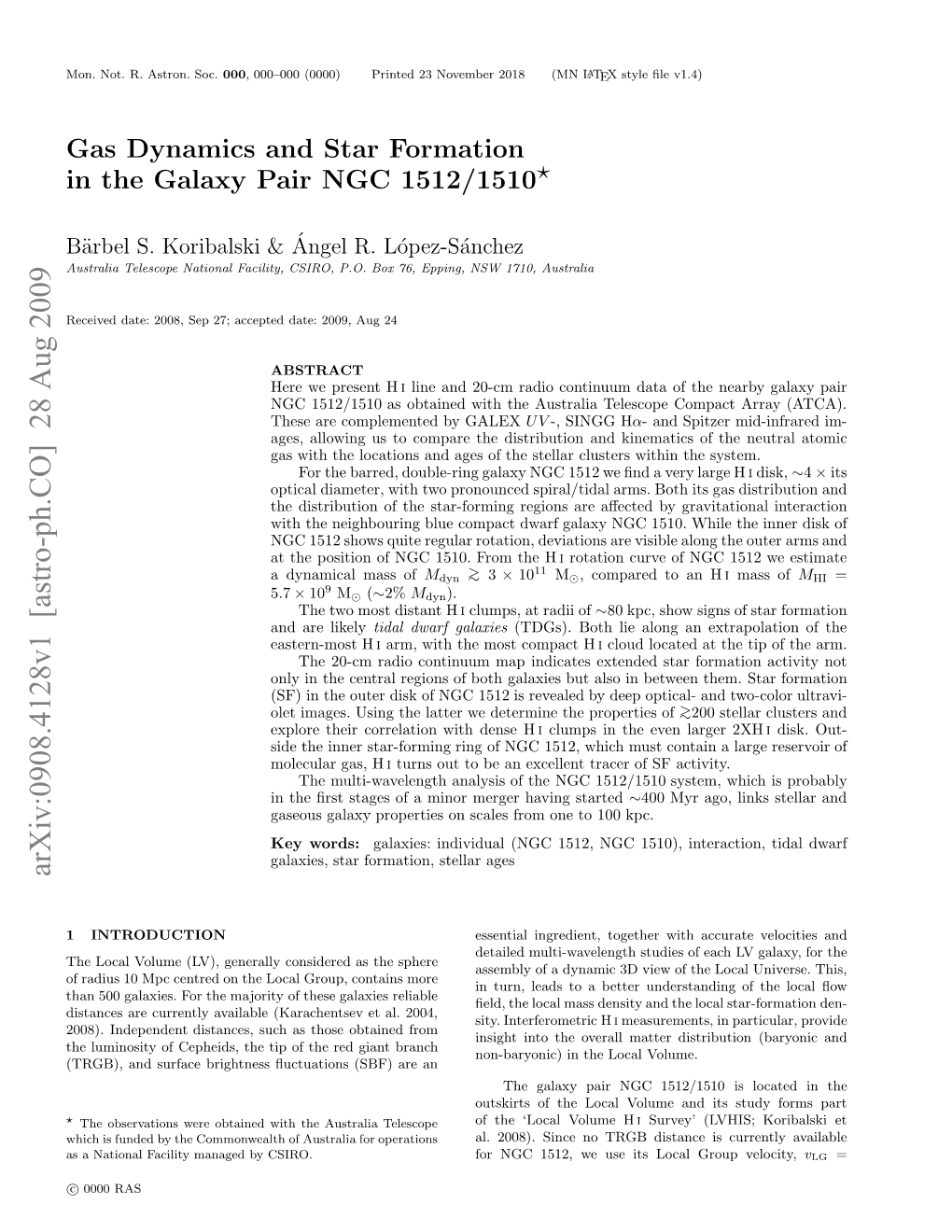 Gas Dynamics and Star Formation in the Galaxy Pair NGC1512/1510