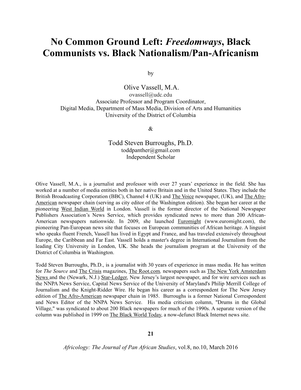 Freedomways, Black Communists Vs. Black Nationalism/Pan-Africanism