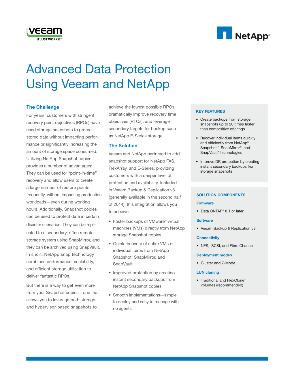 Advanced Data Protection Using Veeam and Netapp