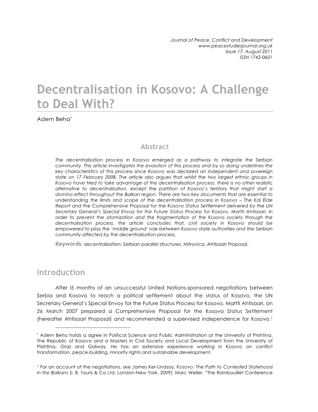 Download Decentralisation in Kosovo