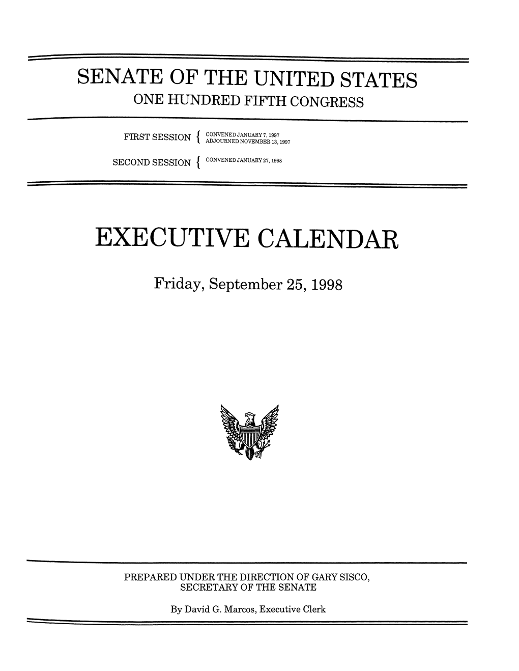 Executive Calendar