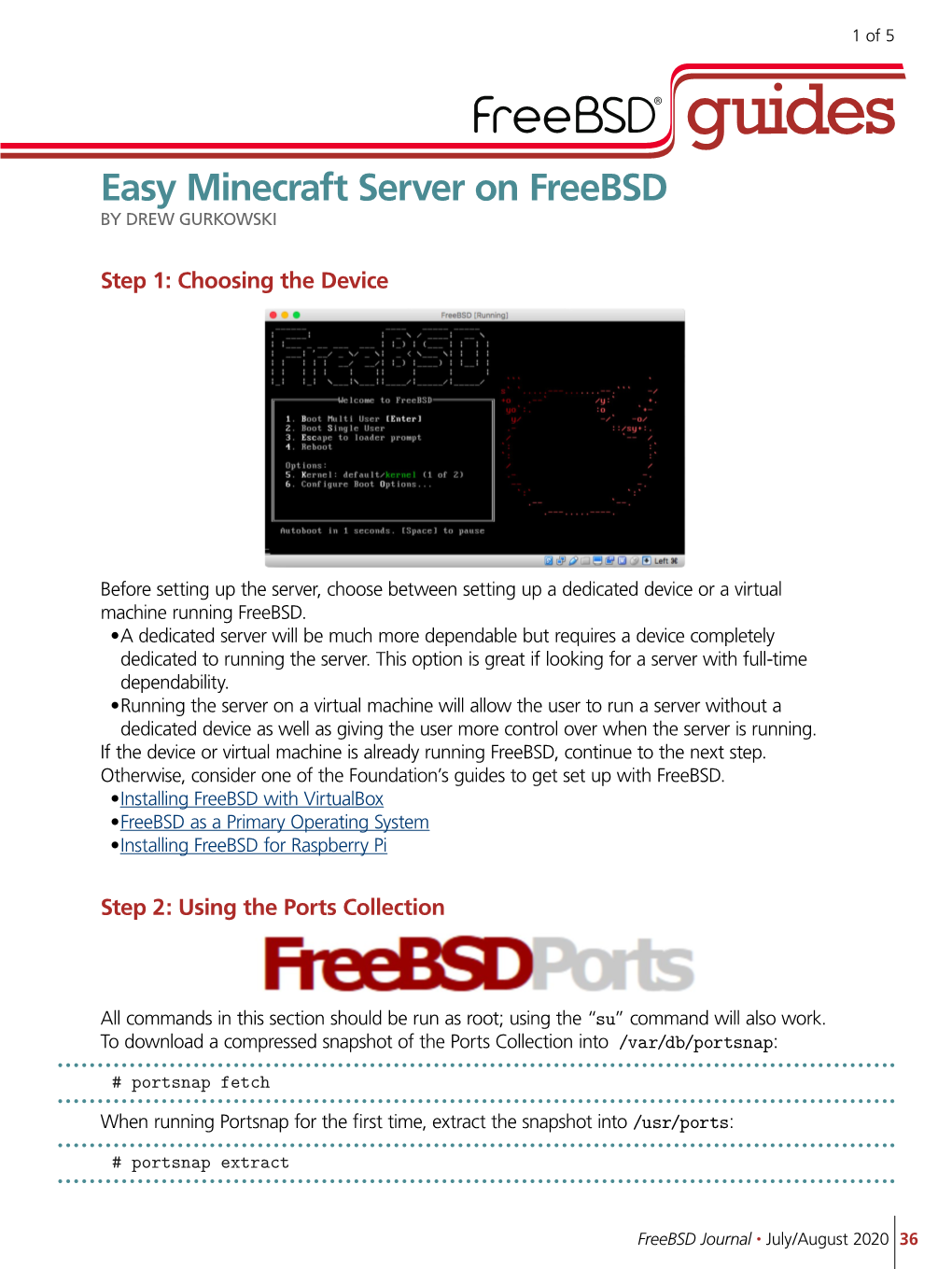 Easy Minecraft Server on Freebsd by DREW GURKOWSKI