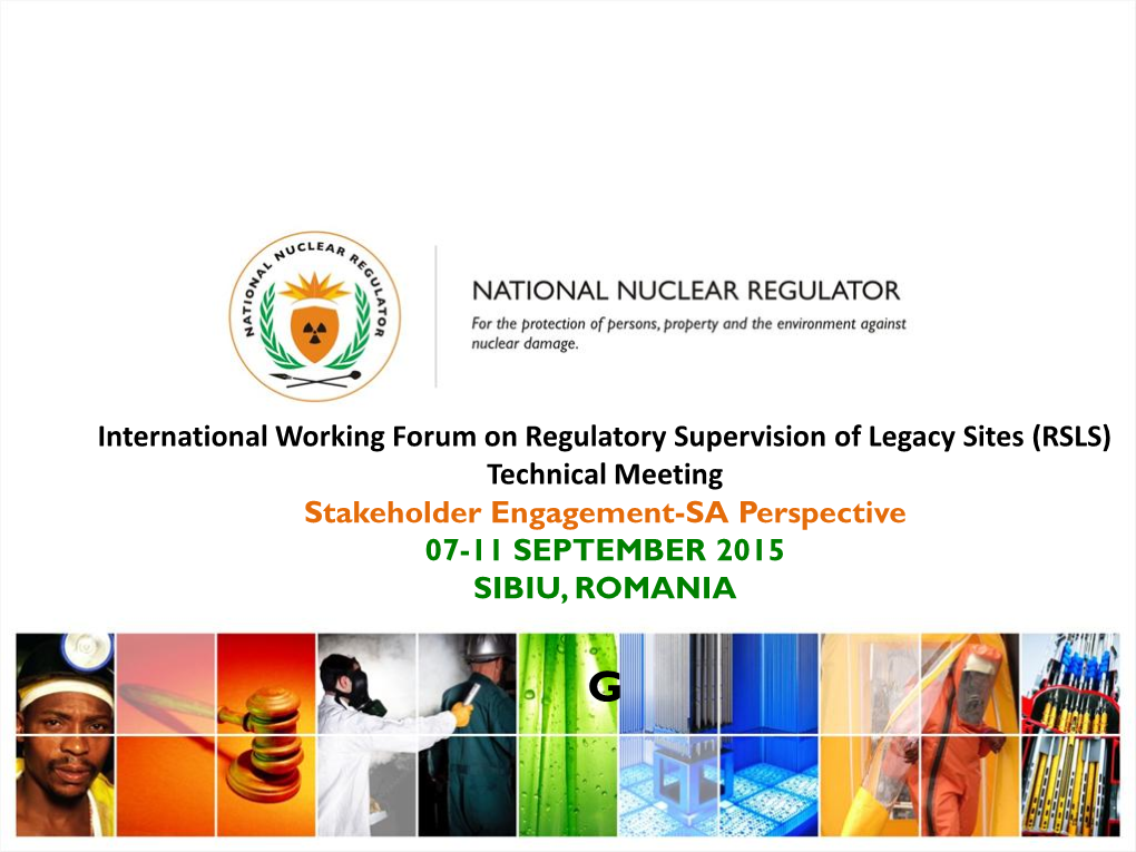 International Working Forum on Regulatory Supervision of Legacy