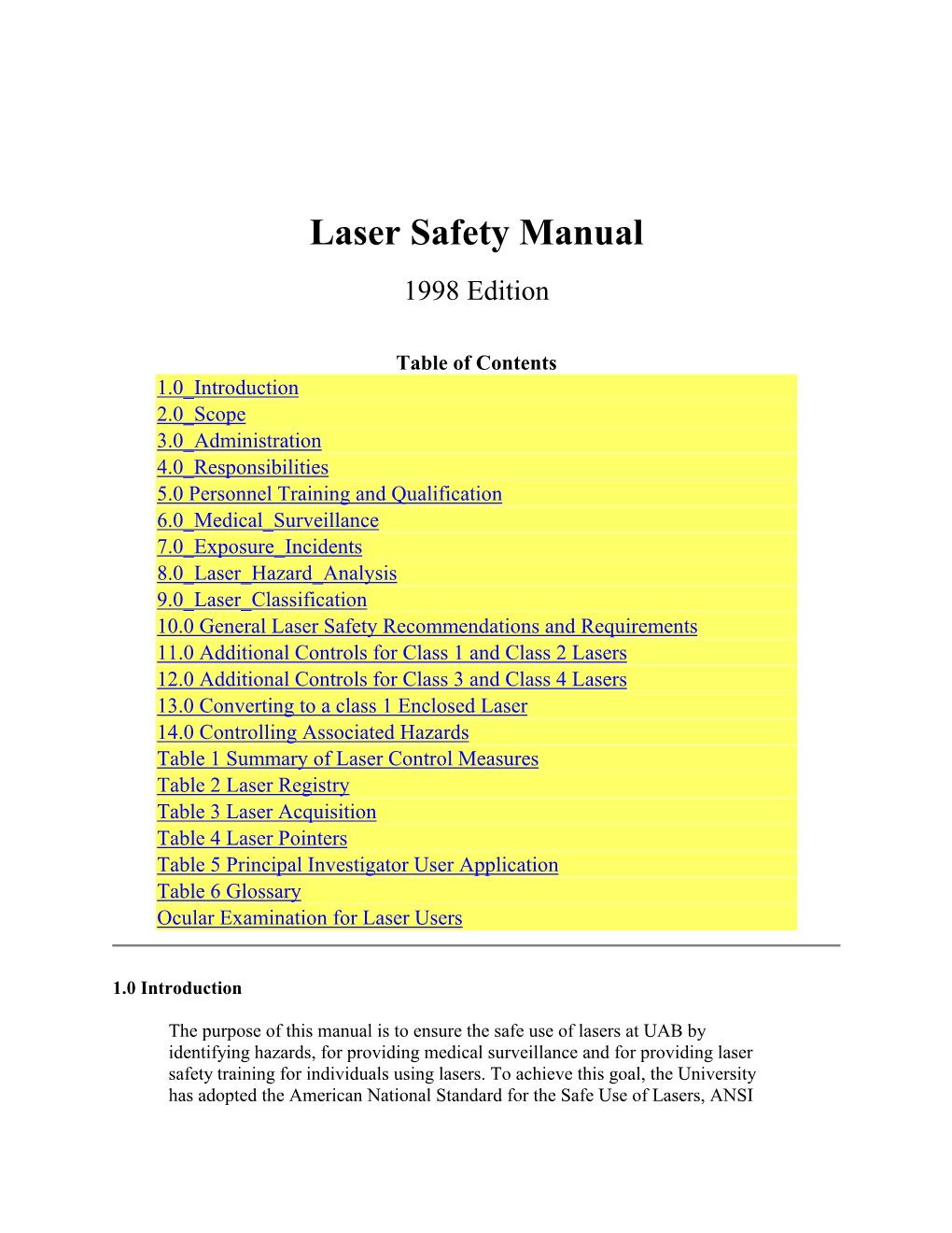 Laser Safety Manual