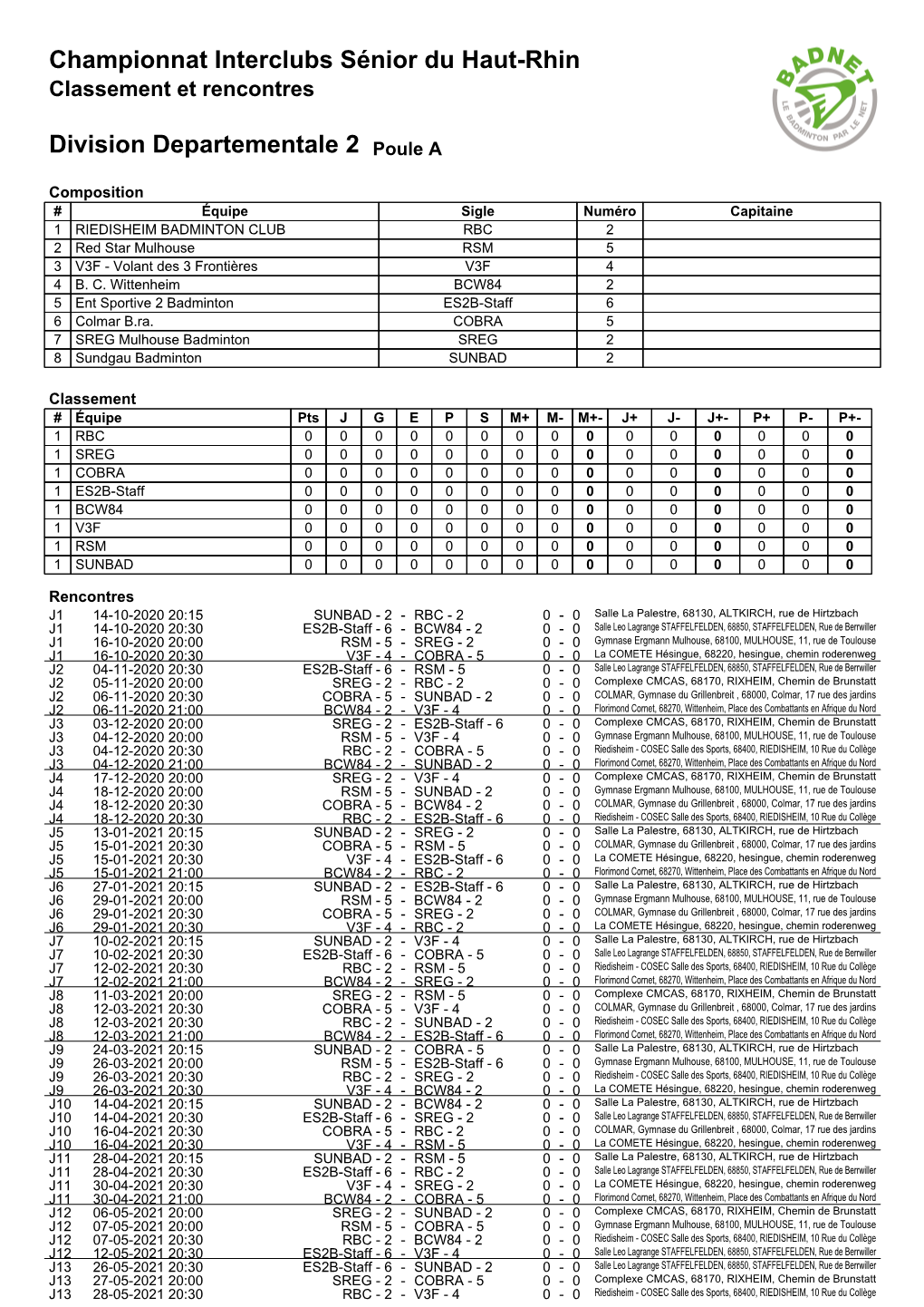 Division Departementale 2 Poule A