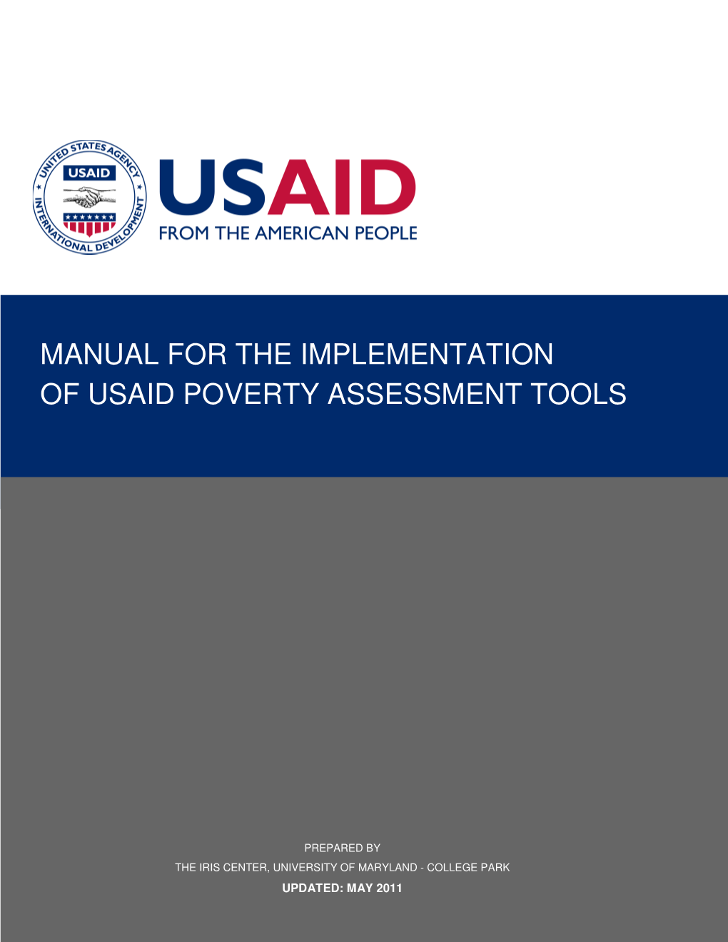 Manual for the Implementation of Usaid Poverty Assessment Tools