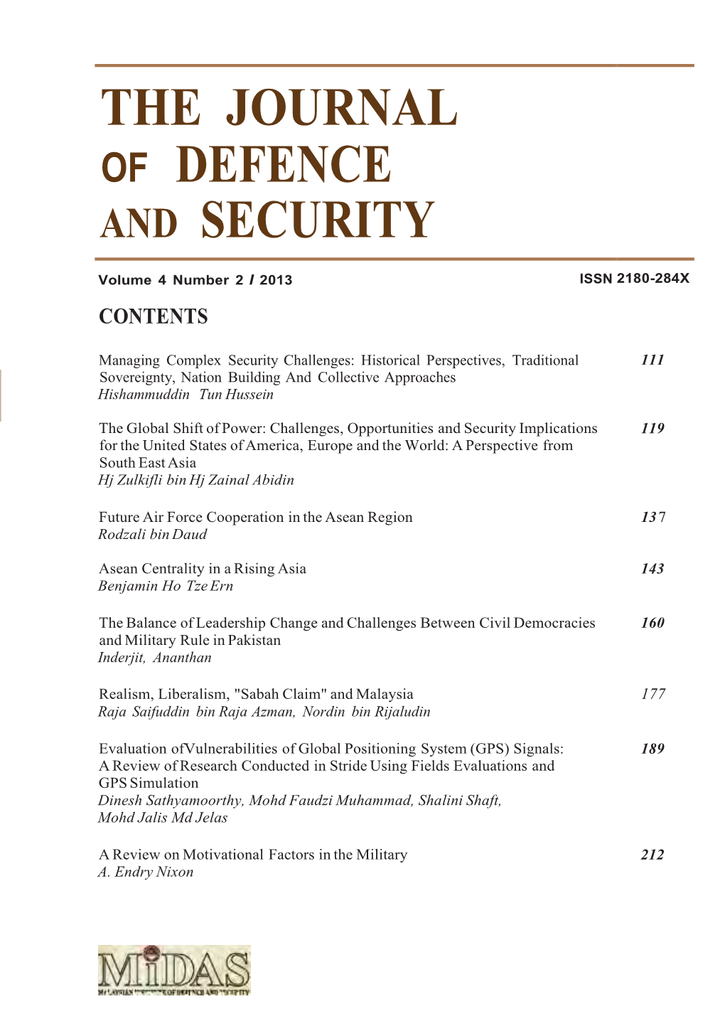 The Journal of Defence