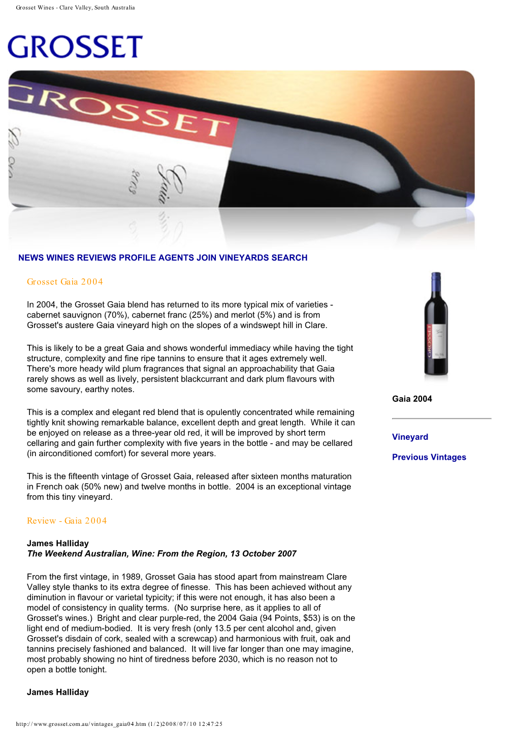 Grosset Wines - Clare Valley, South Australia