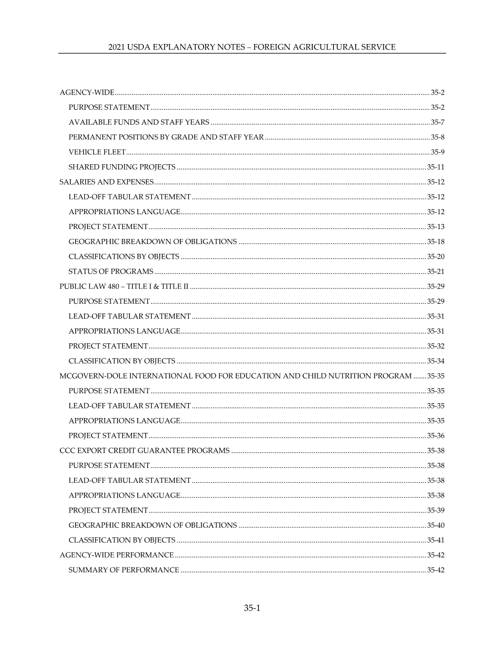 TFAA FAS FY 2021 Congressional Justifications