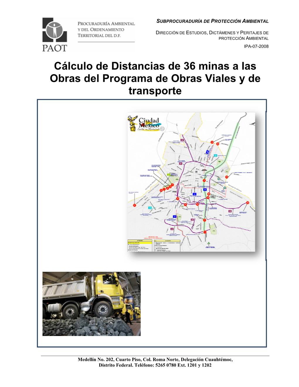 Cálculo De Distancias De 36 Minas a Las Obras Del Programa De Obras Viales Y De Transporte