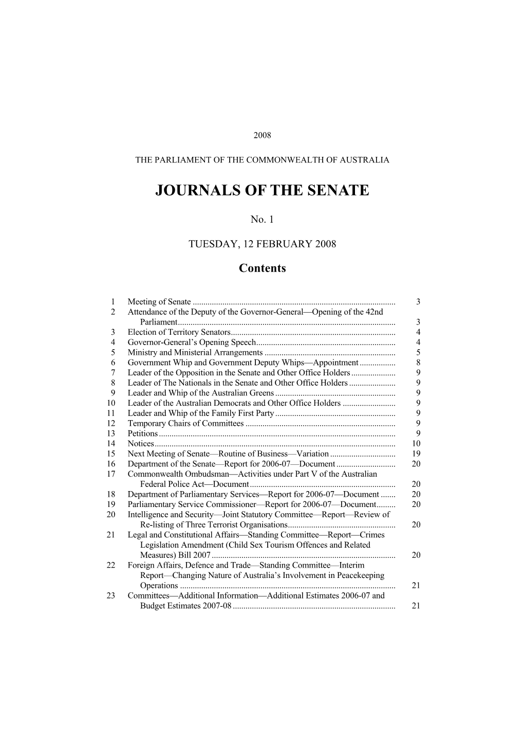 Journals of the Senate