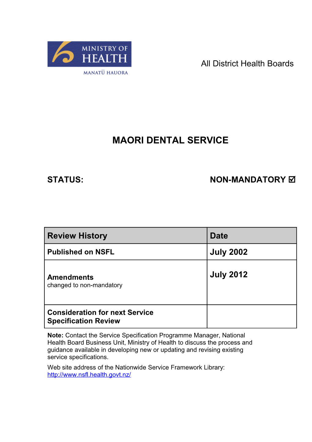 Maori Dental Service