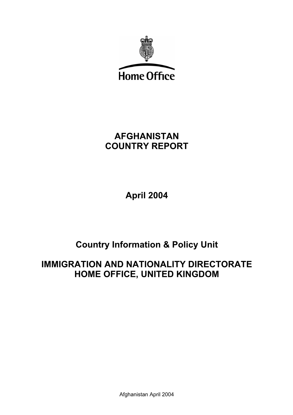 Afghanistan Assessment