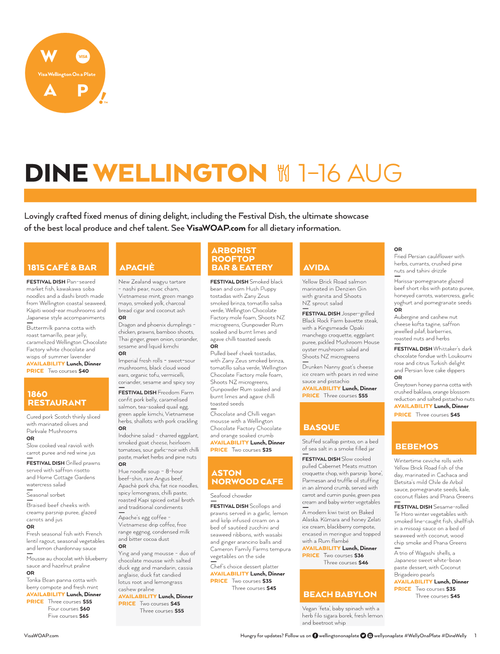 Dine Wellington 1–16 Aug