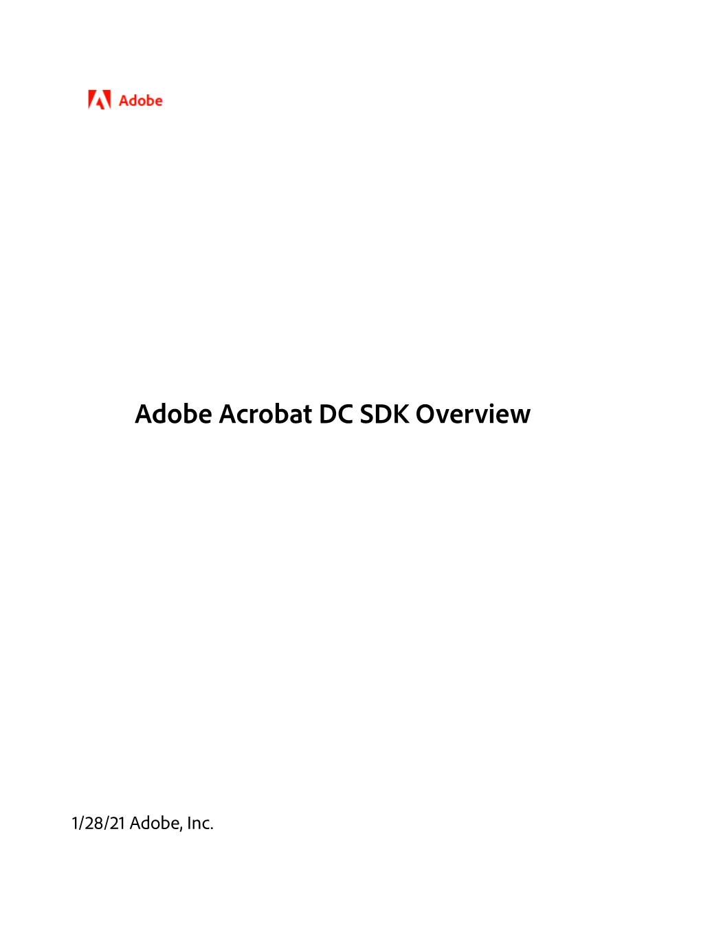 Adobe Acrobat DC SDK Overview