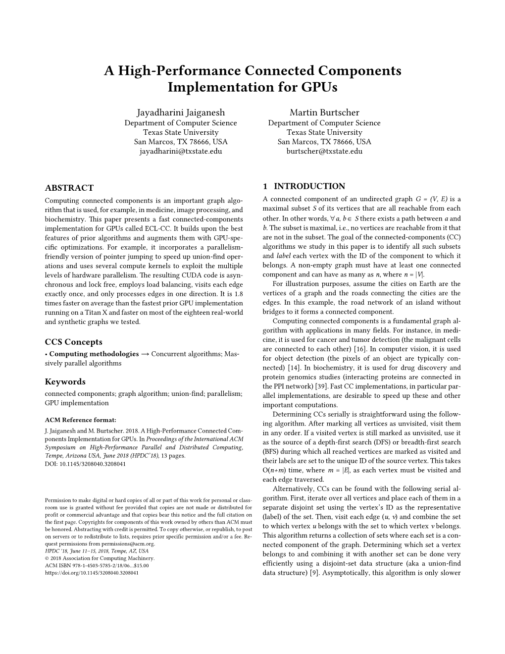 A High-Performance Connected Components Implementation for Gpus