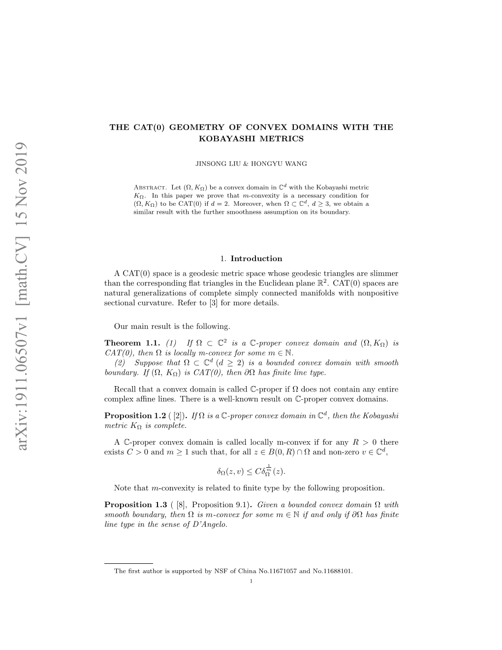 The CAT (0) Geometry of Convex Domains with the Kobayashi Metrics