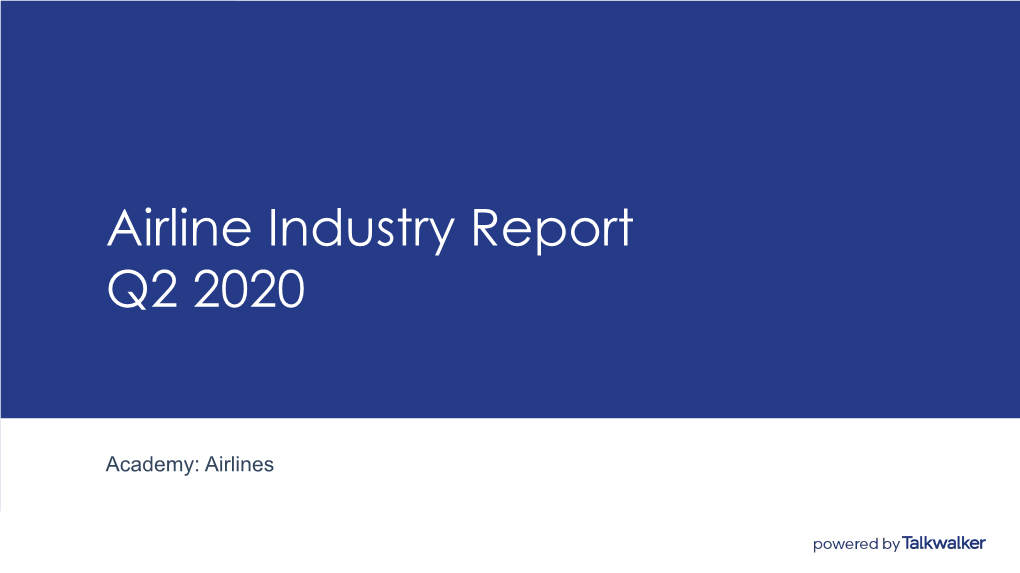 Airline Industry Report Q2 2020