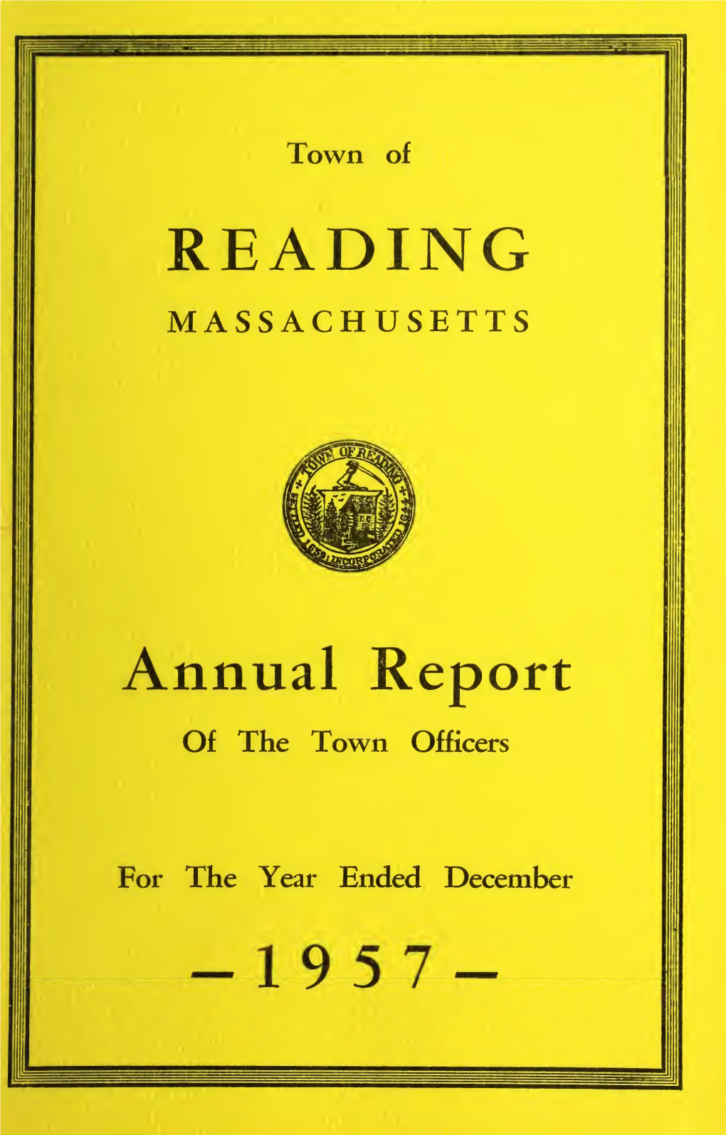 Town of Reading Massachusetts Annual Report