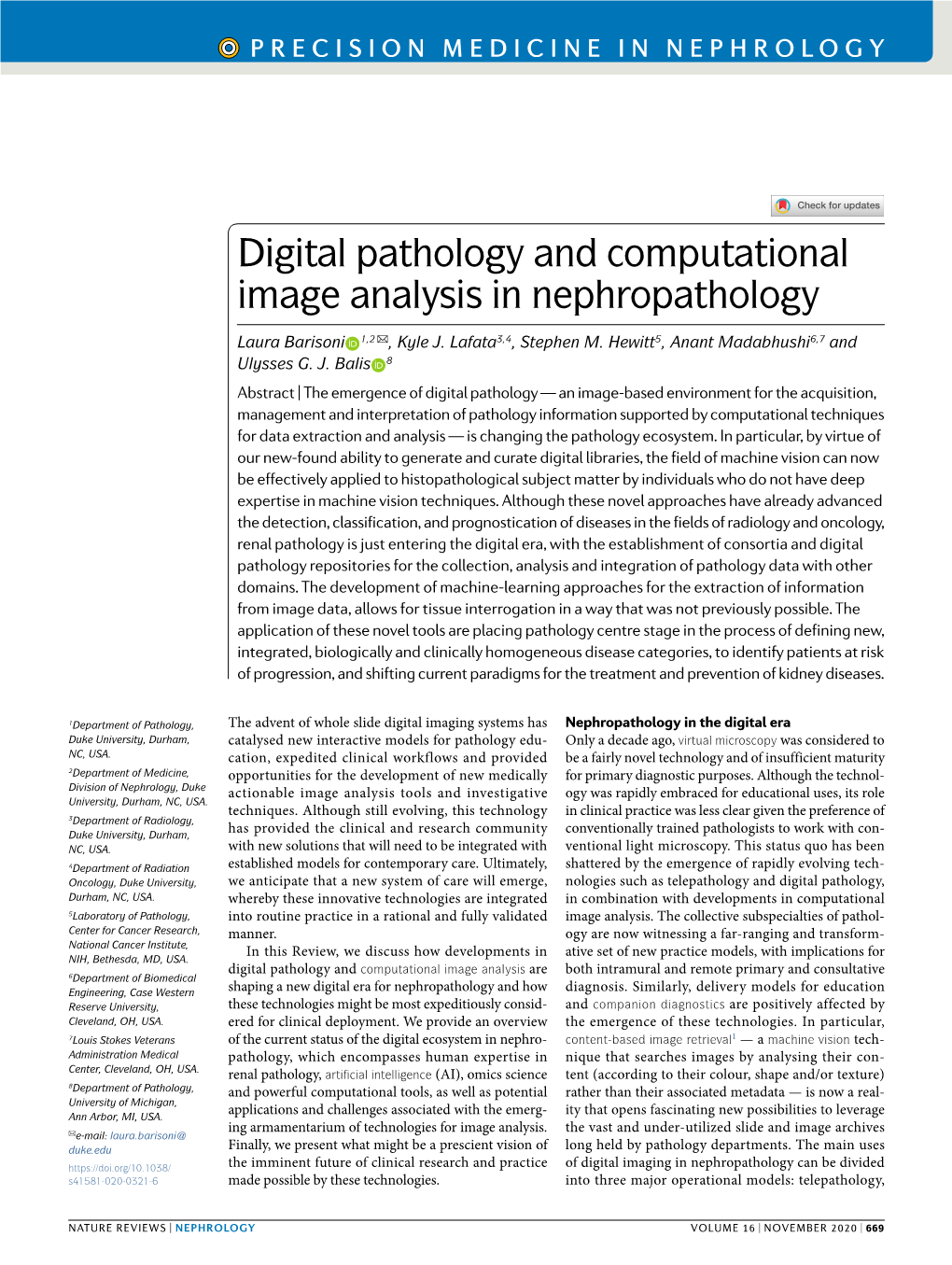 Digital Pathology and Computational Image Analysis in Nephropathology