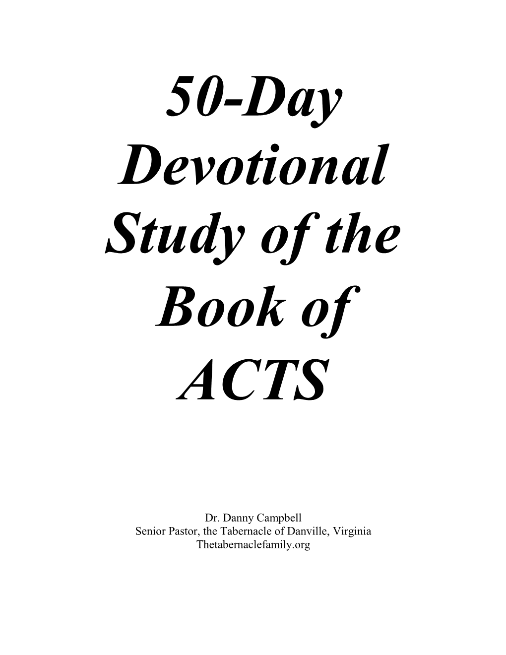 50-Day Devotional Study of the Book of ACTS