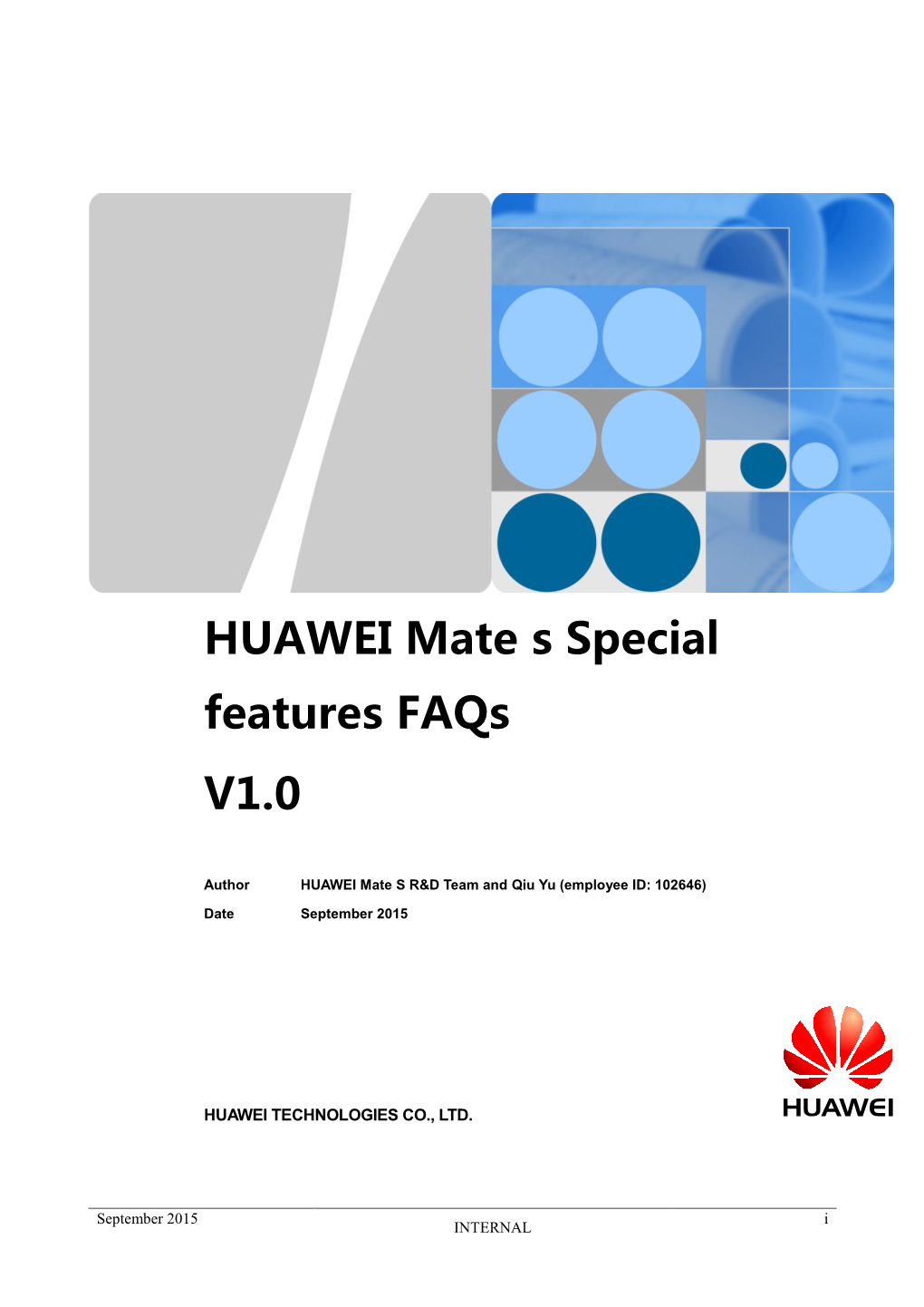 HUAWEI Mate S Special Features Faqs V1.0